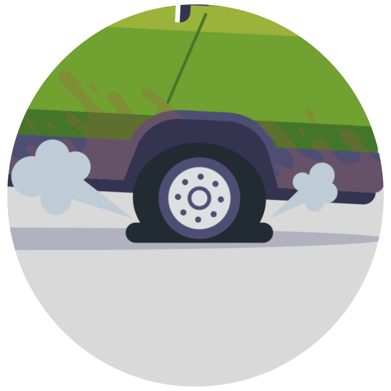WLS Sales Letter Image Flat Tire cartoon illustration of a flat tire