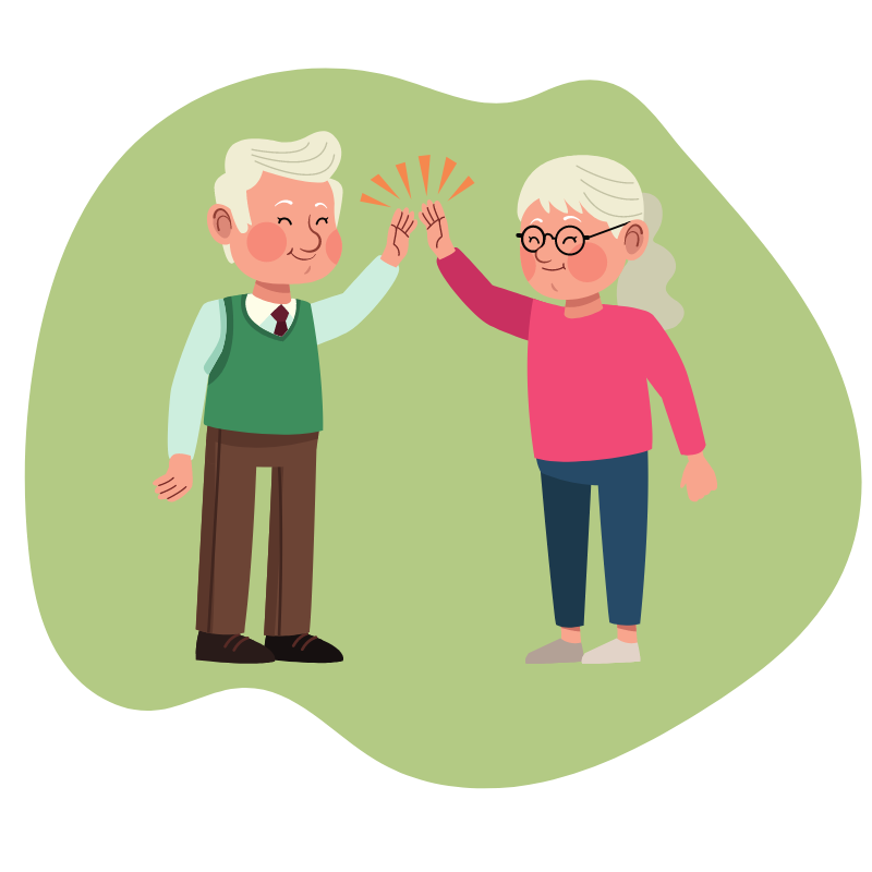 WLS Sales Letter Images (3) cartoon of an old couple high fiving
