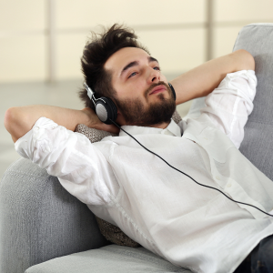 man listening